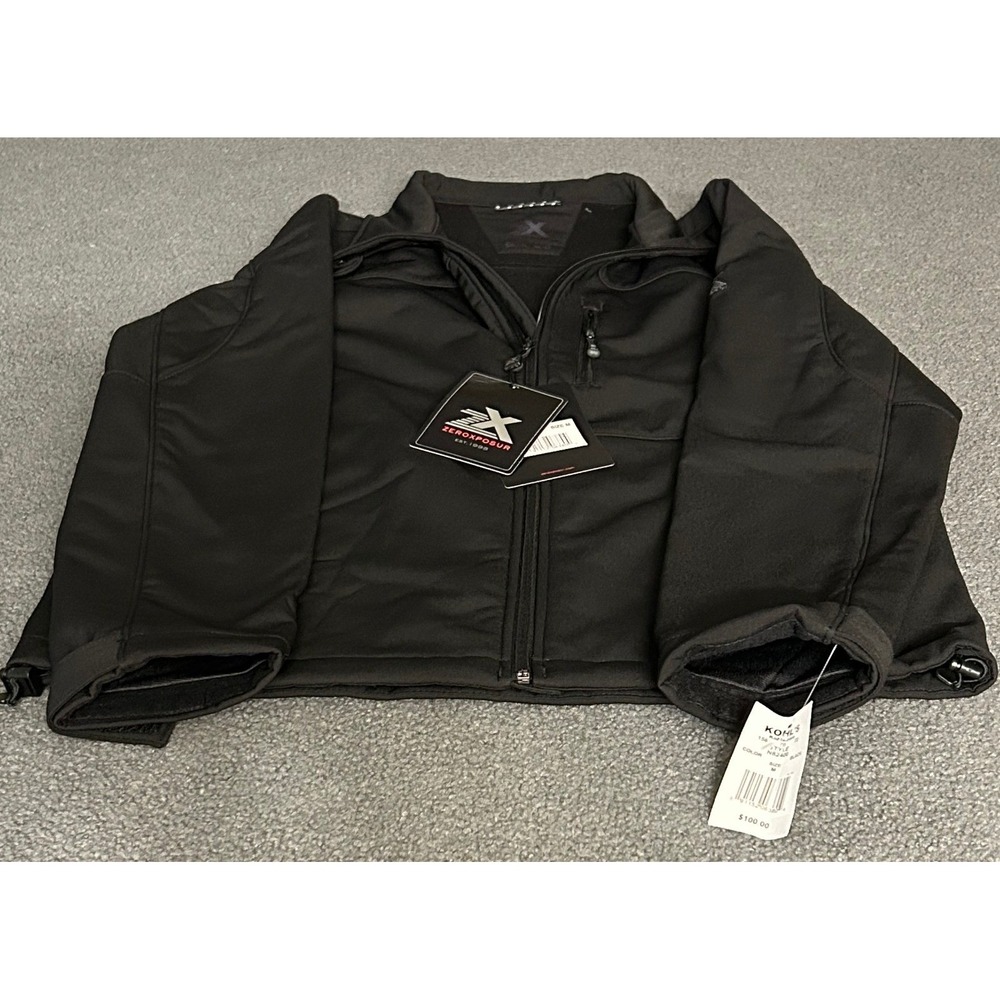 ZeroXposur Softshell Jacket Men Medium Black Full Zip Fleece NWT N82400